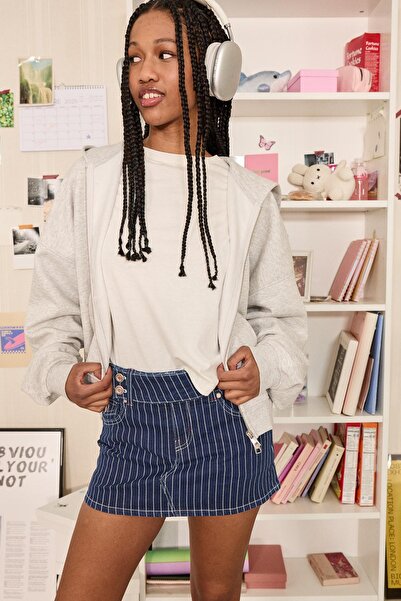 Bershka denim şort etek