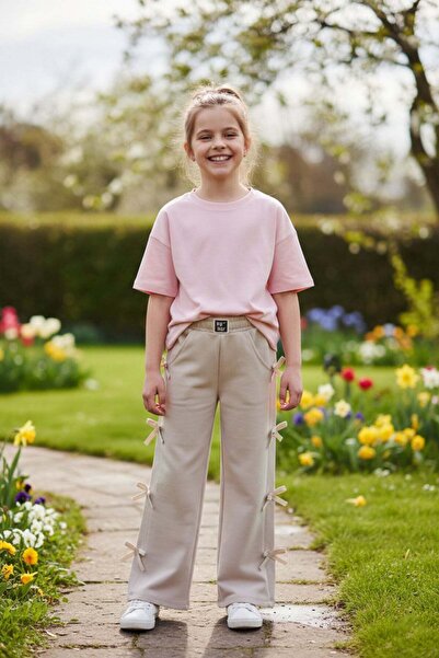 Fulla Moda Pantaloni pentru fete cu detaliu panglică