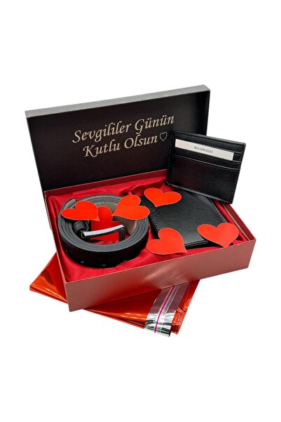 Deri Erkek Cüzdan , Kemer, Kartlık Sevgililer Günü Hediyesi