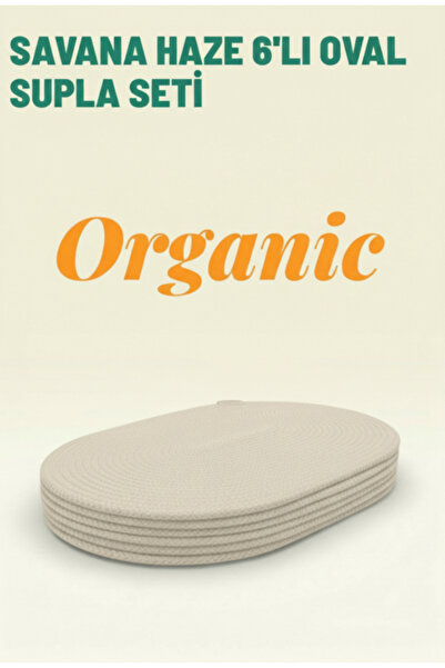 Savana Haze 6’lı Oval Örgü Supla Takımı – Yemek Masası Seti