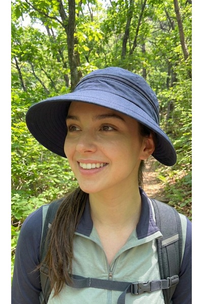 LAGRANZE Pălărie de soare cu vizor cu fermoar cu boruri largi pentru femei