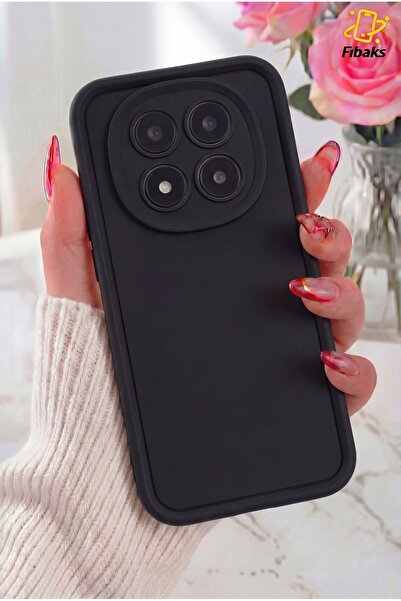 Fibaks غطاء حماية لكاميرا Redmi Note 14 Pro، غطاء سيليكون أسود ناعم الملمس مم...