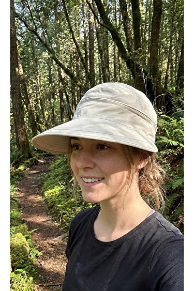 LAGRANZE Pălărie de soare cu vizor cu fermoar cu boruri largi pentru femei