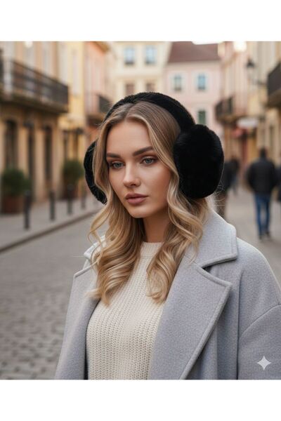 Axesoire 18014 Peluş Siyah Kulaklık