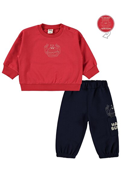 Civil Baby Happy Burger Printed 6-18 Months Set - Red 12-18 Months