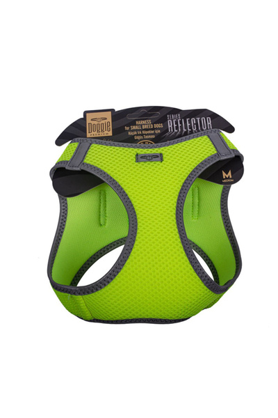 Doggie طوق صدر للكلاب صغير الحجم عاكس منسوج باللون الأصفر متوسط 38-44 سم
