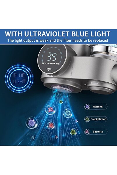 QuTek Филтър за питейна вода, монтиран на крана за мивка, премахва замърсяван...