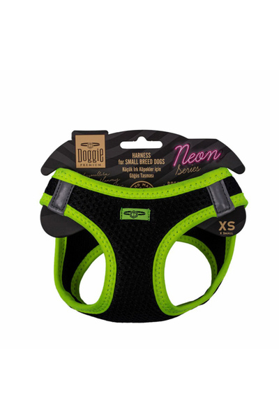 Doggie طوق كلب صغير منسوج رائع من النيون مقاس Xsmall أصفر 30-34 سم