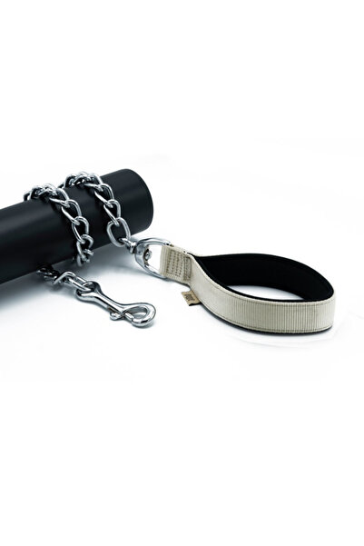 Doggie طوق سلسلة منسوج للكلاب من كونفور، لون كاكي متوسط، مقاس 4.5×80 سم