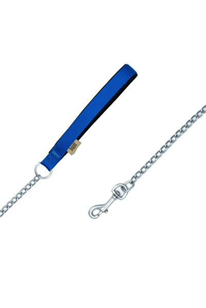 Doggie Comfort Woven Dog Walking Collar Medium Blue 2.5X110 cm