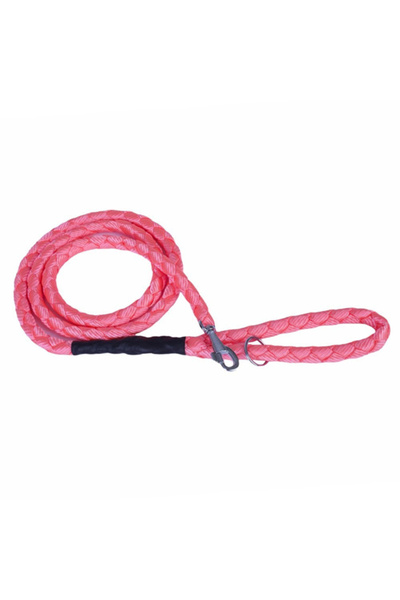 Doggie Braided Woven Dog Walking Collar Medium Pink 2x100 Cm