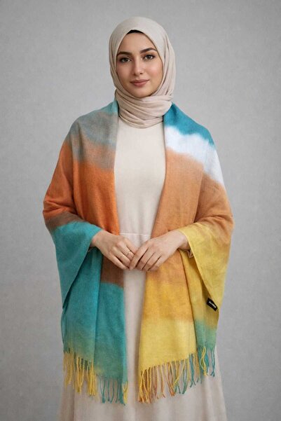 Cashmere KAŞMİR DEGRADE YÜNLÜ OMUZ ŞALI-3