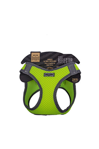 Doggie Cool Woven Reflector Small Breed Dog Chest Collar Xxsmall Yellow 26-30 cm