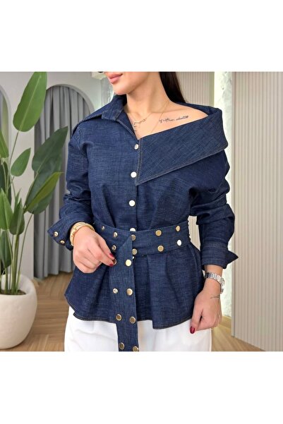 Kedi Fashion Tasarım model kemerli gömlek