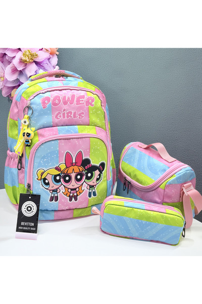 Bevitton Girl's First School Bag 3-Piece Set Primary School Bag Character Pat...