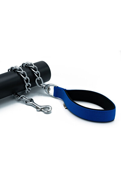 Doggie طوق مريح للكلاب من القماش المنسوج، مقاس متوسط، أزرق، 4.5x80 سم