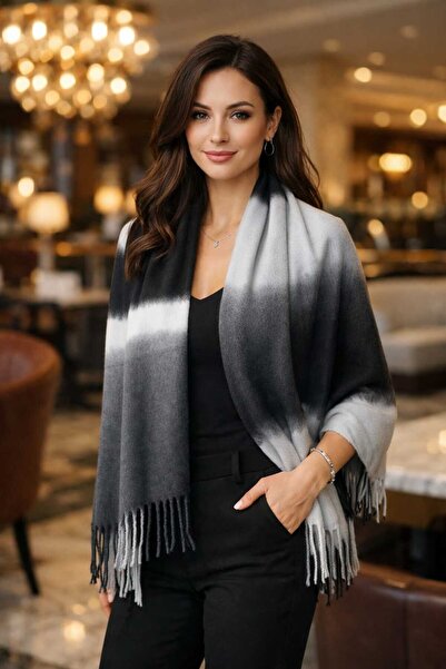 Cashmere KAŞMİR DEGRADE YÜNLÜ OMUZ ŞALI-13