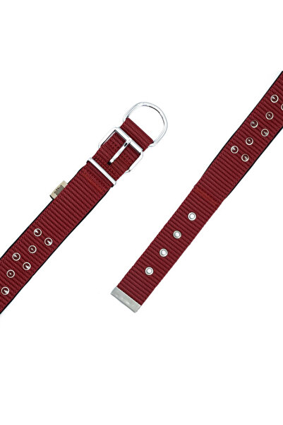 Doggie Comfort Woven Studded Dog Collar Medium Red 4X52-60 cm