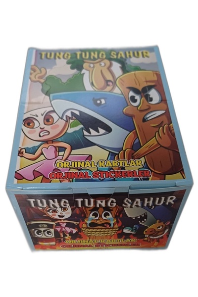 Tung Sahur Kart Oyunu 24 Mini Kutu 144 Karakter Kartı + 24 Sticker Tam Kutu