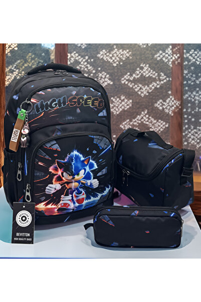 Bevitton Geantă de școală pentru băieți bleumarin - set de 3 modele de caractere