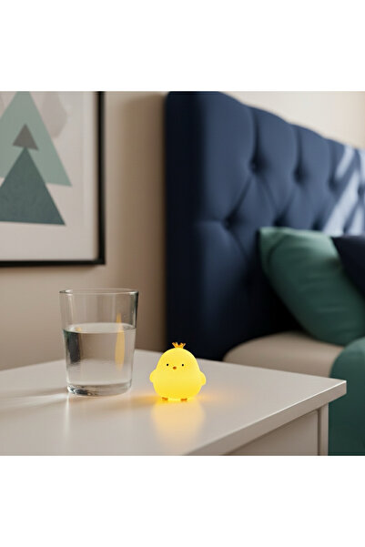 ZUMRANKA 🐥 Sevimli Taçlı Civciv Led Gece Lambası Pilli - PİLLER DAHİL