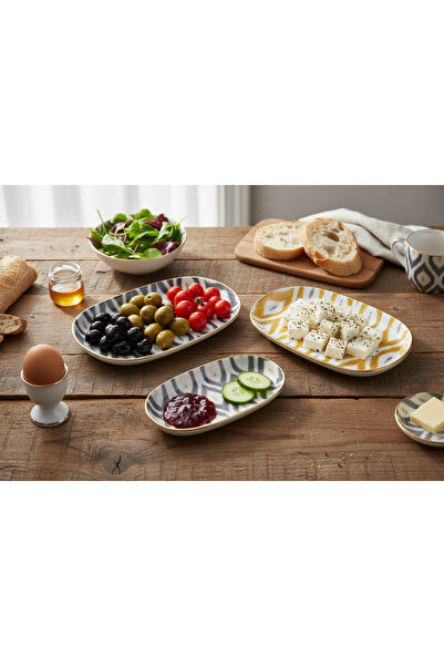 SERAMİKCİ Olivia 3-Piece Boat Plate Set