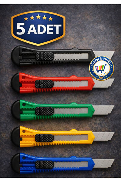nistabolje 5 Adet Maket Bıçağı Büyük Boy Bıçak Falçata