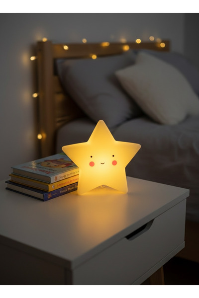 ZUMRANKA Slikon Yıldız 3d Gece Lambası Sevimli Led Işık Pilli (PİLLER DAHİL)