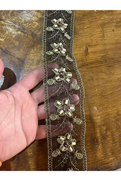 Gönülden Tasarım En 6 Cm Nakış Boncuk İşleme Şerit Dikiş Aksesuarı 1 Metre