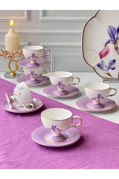 ROSSEV Türk Kahve Fincanı İris 6 Kişilik 12 Parça