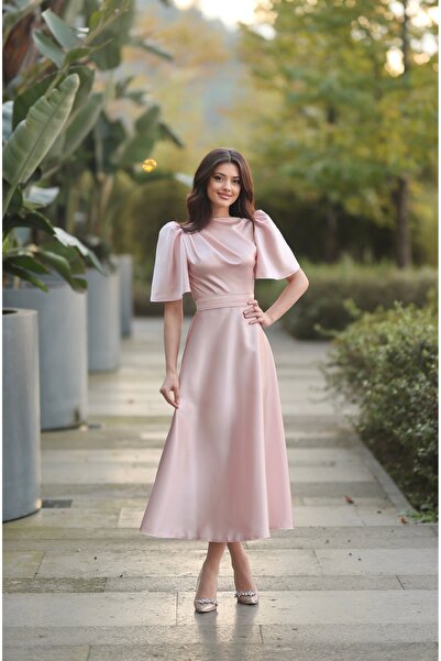 BEYZATURAN Rochie elegantă de ocazie pentru femei Velora, cu mâneci bufante, ...