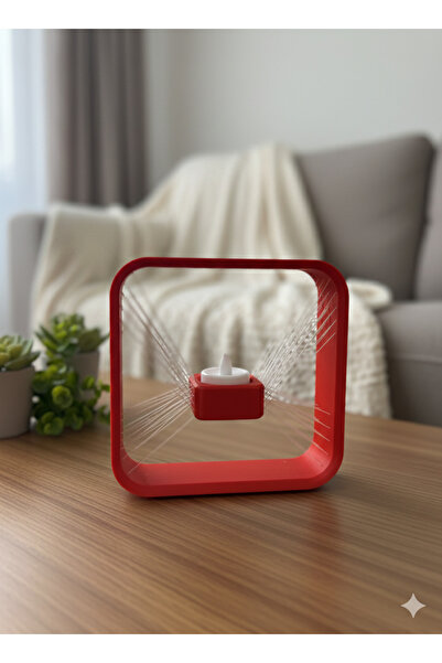 Bovi Craft İpli Askılı Modern 3D Baskı Dekoratif Mumluk – Kare Tasarım | LED ...