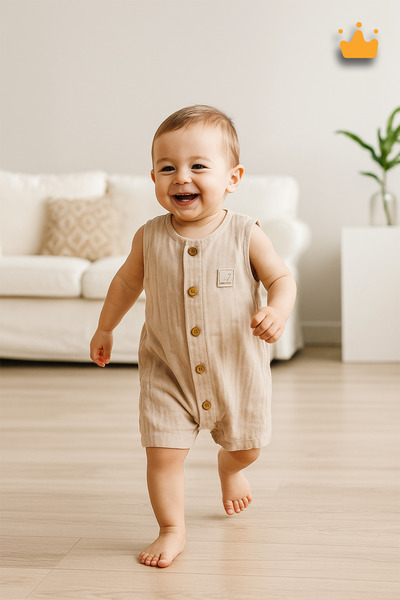 Babyhola بذلة Begi 100% قطن موسلين للفتيات الصغيرات بحزام عريض مع مشابك تثبيت...