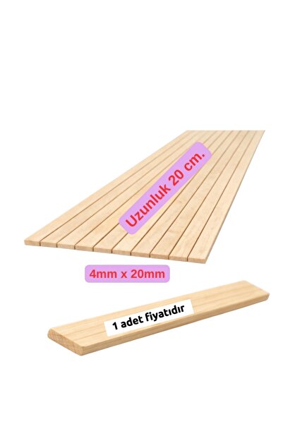 iDekor Ahşap Çıta ((4 mm × 20 mm)) | Doğal Çam Ahşap | Hobi, Maket ve Dekorat...