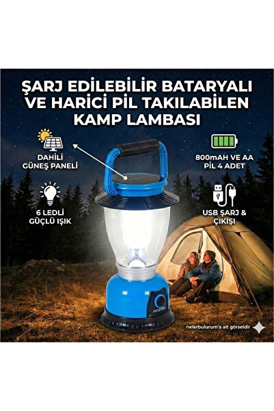 nelerbulurum Güneş Enerjili , Şarj Edilebilir Akülü Ve Harici Pil Takılabilir...