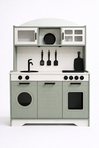 hedefixtoys Çocuklar İçin Eğlenceli Yeşil Oyuncak Mutfak Seti Ledli