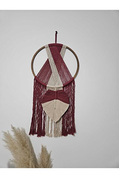 Store Makrome Bohem İki Renkli Yaprak Detaylı Duvar Süsü