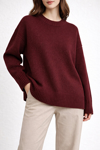 kikiriktekstil 10995 Дамски уголемен обикновен плетен пуловер с мека текстура...