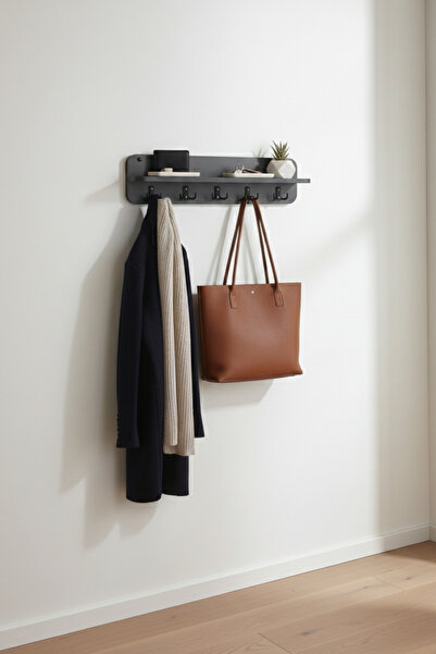 UMN DECOR Modern Raflı Duvar Askılığı - Dekoratif Portmanto Antre Askısı - Ra...