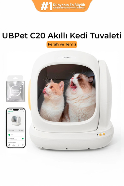UBPet C20 Akıllı Otomatik Kedi Tuvaleti | App Kontrol, Otomatik Temizleme, 38...