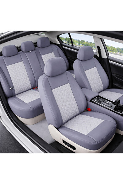 SMARTIC Huse scaune auto Smartic, Alcantara si Piele Ecologica S06, 11 piese,...