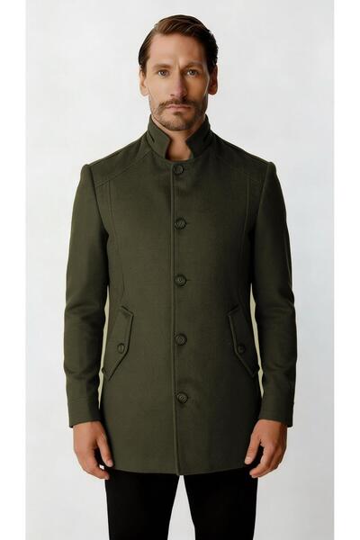 İgs Мъжко класическо палто с яка и копчета – каки