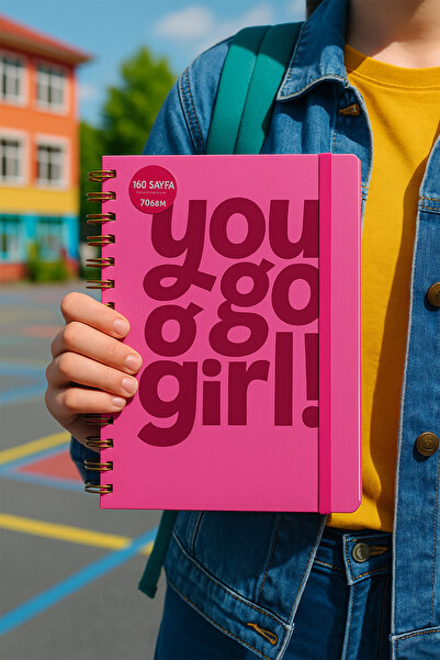 Ecrou A5 Spiral Notebook with Rubber Band Pink Cover 210X148X16Mm