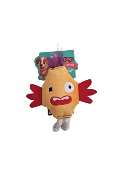 PetzzDogs لعبة مضغ للكلاب من القطيفة المتينة باللون الأصفر من ماد سيلي