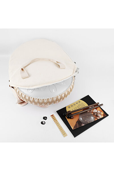 JWIN JTN-1415 14 Inç 15 Ses Ton Çelik Handpan Tongue Drum Davulu - Beyaz