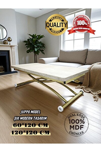 SEHPAM AKILLI Juppo Üst Tabla Mdf Traverten Oval Köşe Alt Mekanizma Sağlam Me...