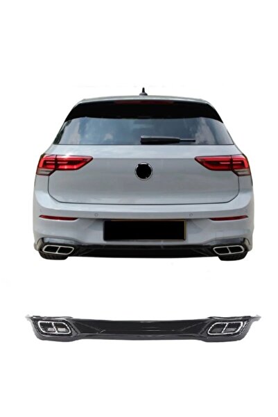 autogp Vw golf 8 rline arka tampon difüzörü çift çıkış piano black 2021+