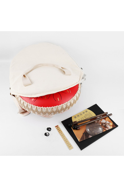 JWIN JTN-1415 14 Inç 15 Ses Ton Çelik Handpan Tongue Drum Davulu - Kırmızı