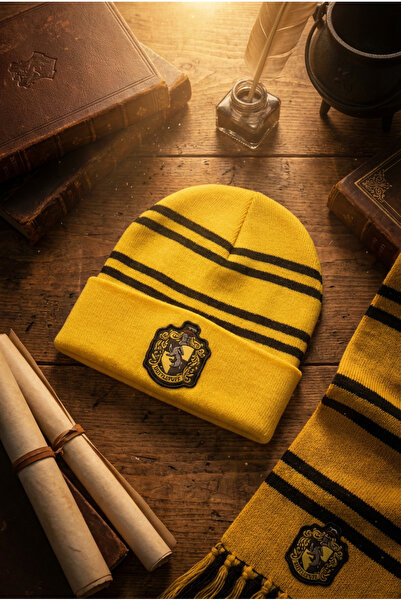 Sihir Dükkanı Hufflepuff Bere Standart Beden Lisanslı Örme Akrilik