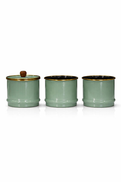 PR HOME Soft Green Enamel Layered Spice Rack Set